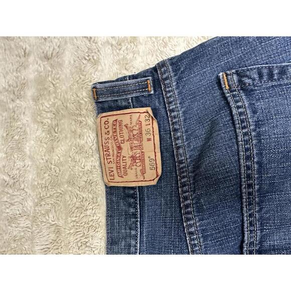 Levi's 569 Loose Straight Fit normcore medium wash denim jeans Size 36x32 - Picture 5 of 7